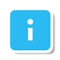Blue square with i in center icon